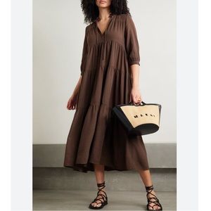 Honorine Giselle Long Maxi Dress - Cola Brown